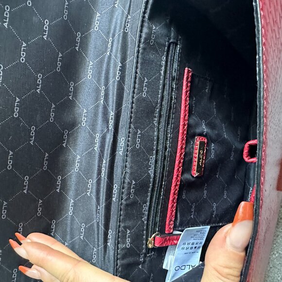 ALDO Red Pink Bird Clutch Crossbody Bag - Picture 10 of 10